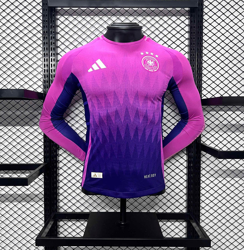 Camisa Manga Comprida Alemanha 2024 Alternativa Rosa Versão Jogador