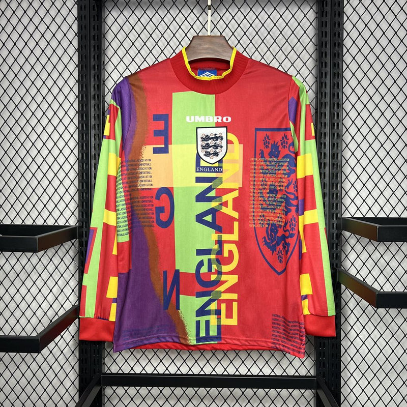 Camisa Retrô Manga Comprida Inglaterra 1996 Goleiro