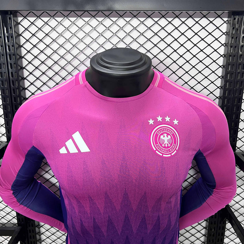 Camisa Manga Comprida Alemanha 2024 Alternativa Rosa Versão Jogador
