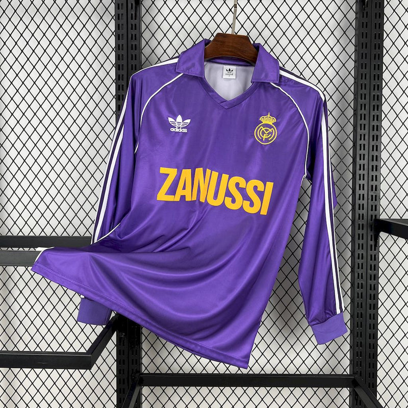 Camisa Retrô Manga Comprida Real Madrid 1984-85 - Away