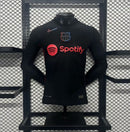 Camisa Manga Comprida FC Barcelona 2024-25 Away Preta Versão Jogador
