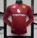 Camisa Manga Comprida Manchester United 2024-25 Home Versão Jogador