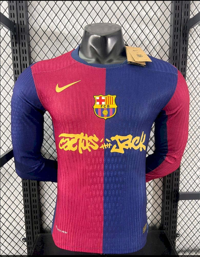 Camisa Manga Comprida FC Barcelona 2025-26 Edição Travis Scott Versão