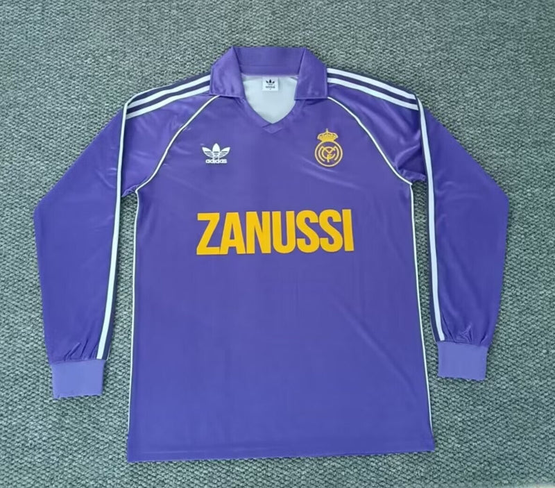 Camisa Retrô Manga Comprida Real Madrid 1983-84 - Away