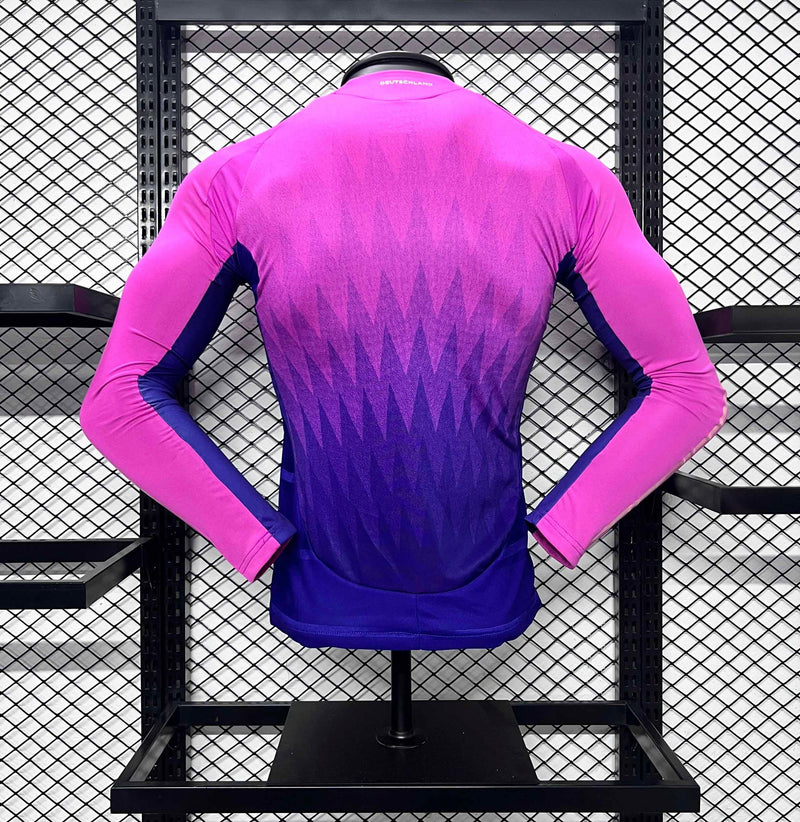 Camisa Manga Comprida Alemanha 2024 Alternativa Rosa Versão Jogador