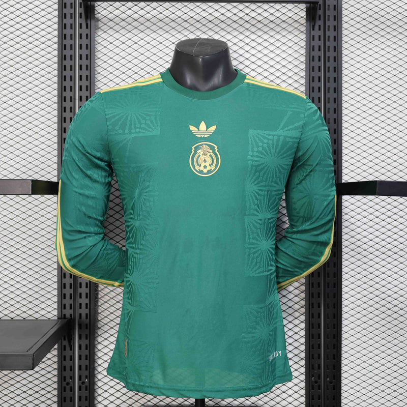 Camisa Manga Comprida México 2025 Edição Gold-Cup Versão Jogador
